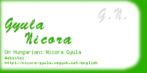 gyula nicora business card